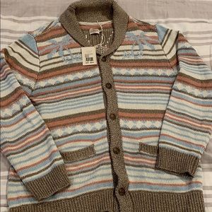 Faherty Brand Palm Intarsia Cardigan NWT